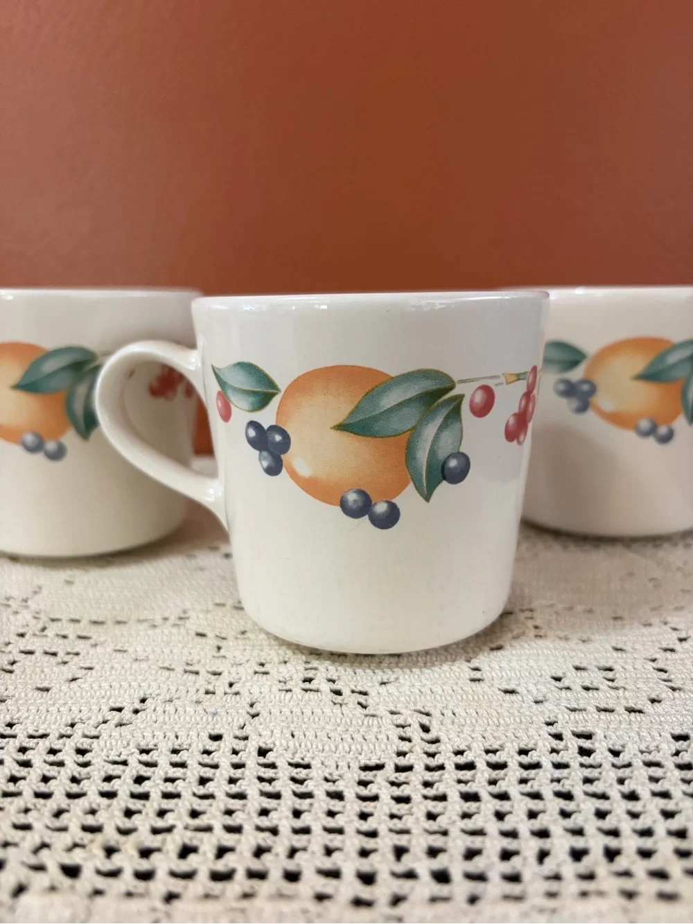 Corelle Coordinates Cups, set of 3 Fruit Design